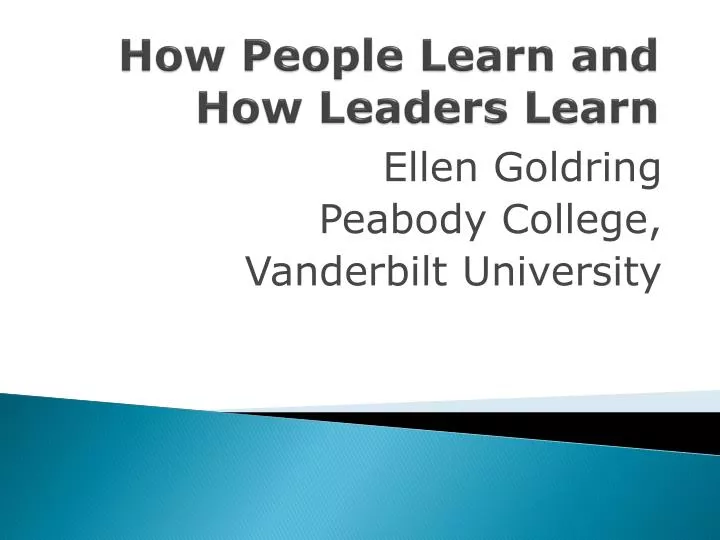 how people learn and how leaders learn