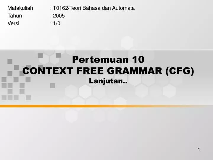 pertemuan 10 context free grammar cfg lanjutan