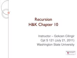 Recursion H&amp;K Chapter 10