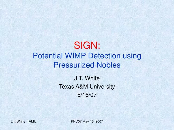 sign potential wimp detection using pressurized nobles