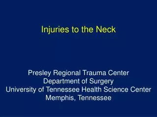 Injuries to the Neck