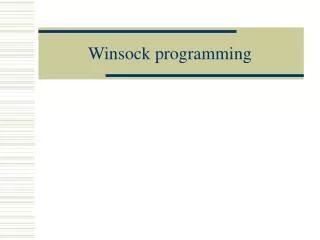 Winsock programming