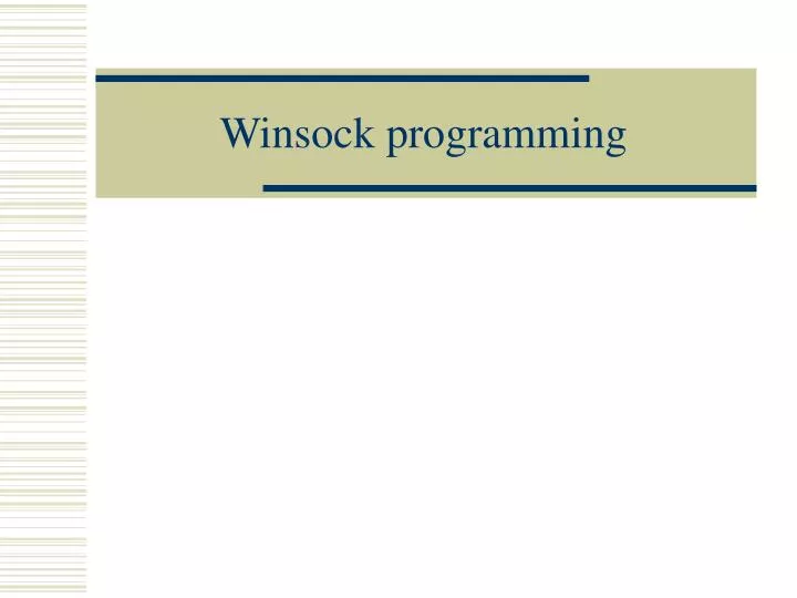 winsock programming