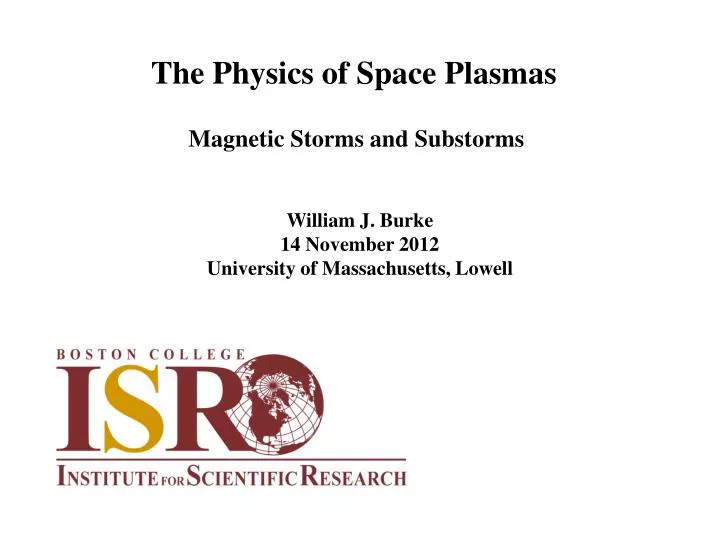 the physics of space plasmas