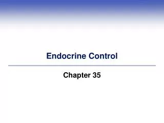 Endocrine Control
