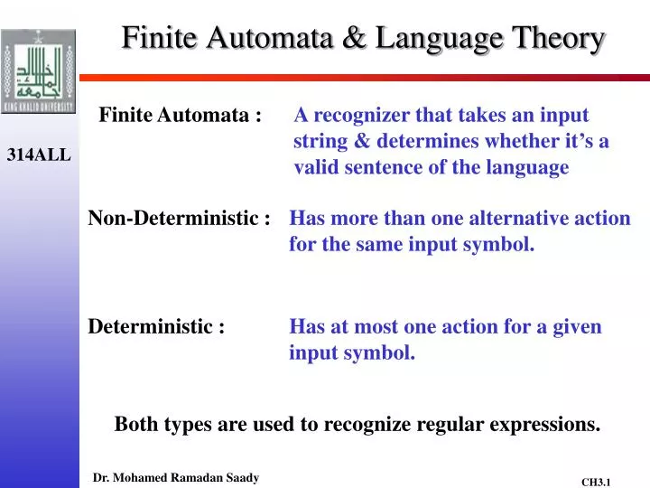 finite automata language theory