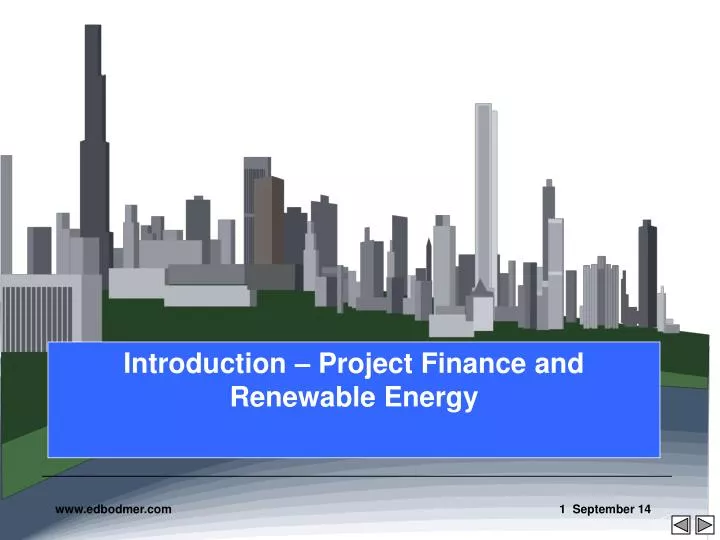 introduction project finance and renewable energy