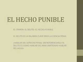 el hecho punible