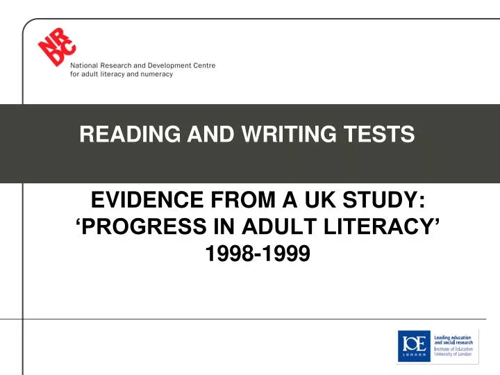 evidence from a uk study progress in adult literacy 1998 1999