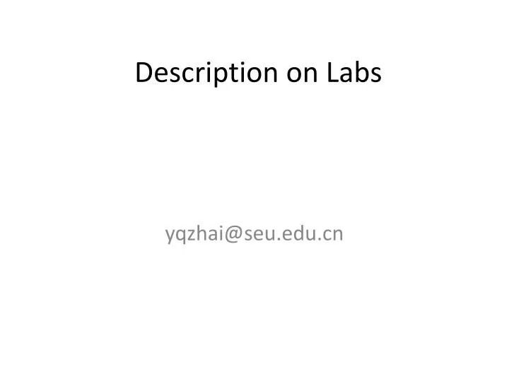 description on labs