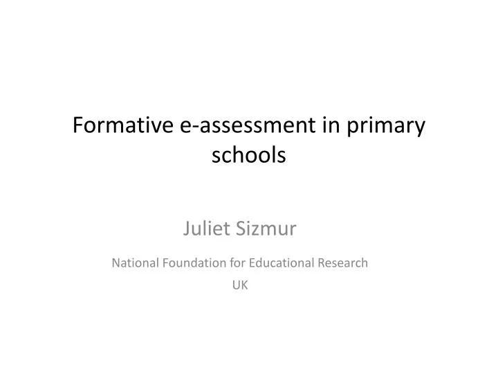 formative e assessment in primary schools