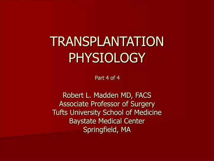 transplantation physiology