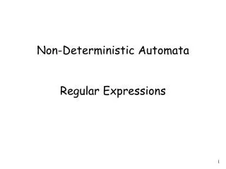 Non-Deterministic Automata Regular Expressions