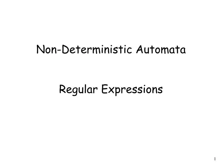 non deterministic automata regular expressions