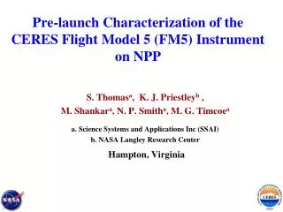 Pre-launch Characterization of the CERES Flight Model 5 (FM5) Instrument on NPP