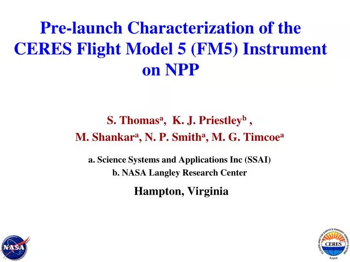 pre launch characterization of the ceres flight model 5 fm5 instrument on npp