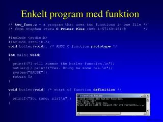 enkelt program med funktion
