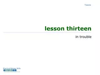 lesson thirteen