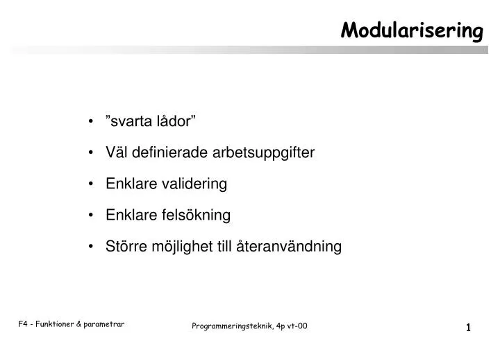 modularisering