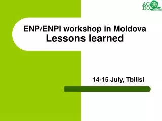 ENP/ENPI workshop in Moldova Lessons learned