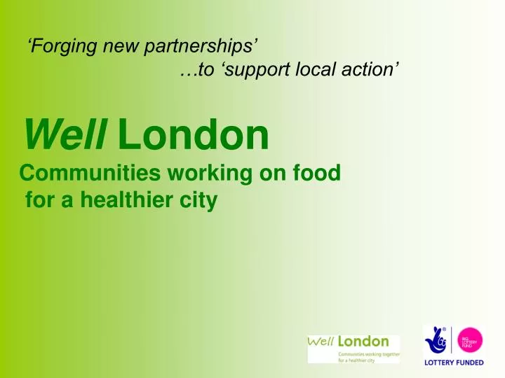 forging new partnerships to support local action