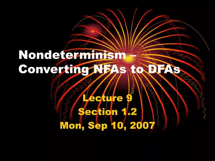 nondeterminism converting nfas to dfas
