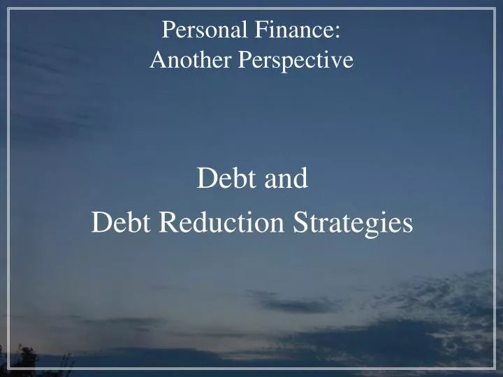 personal finance another perspective