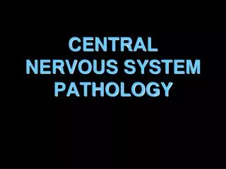 CENTRAL NERVOUS SYSTEM PATHOLOGY