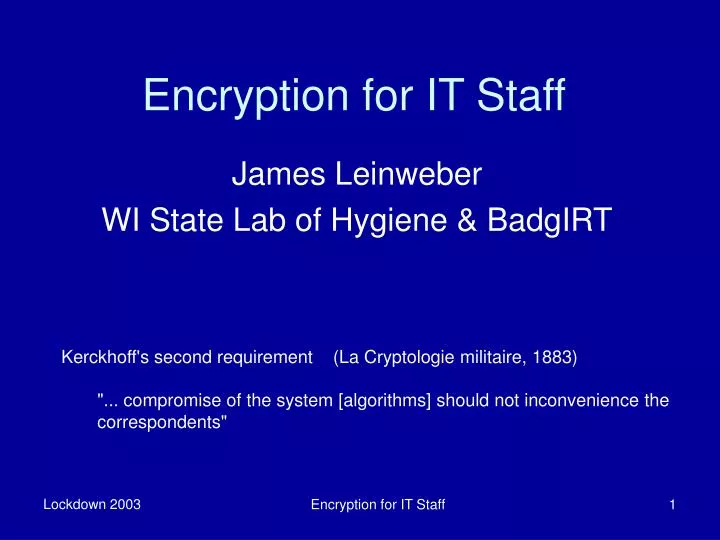 encryption for it staff