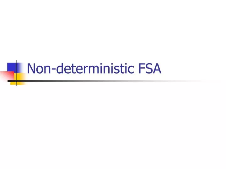 non deterministic fsa