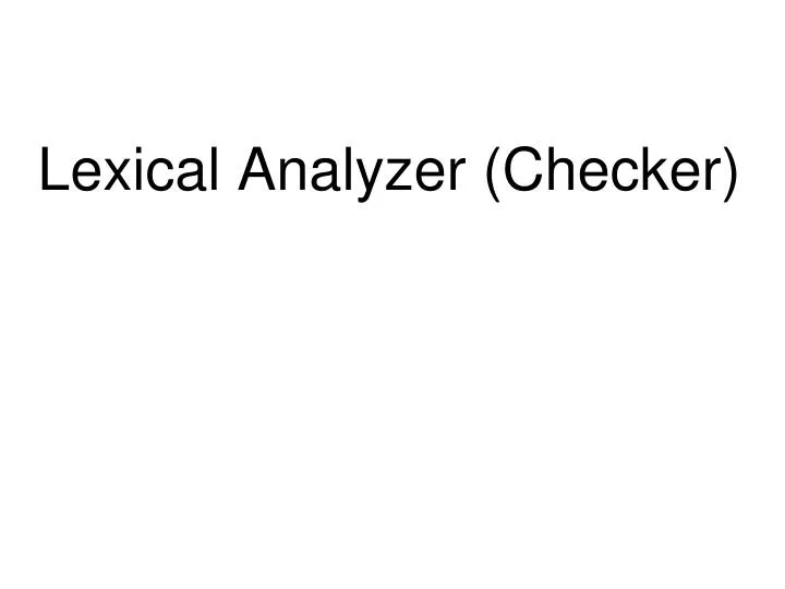 lexical analyzer checker