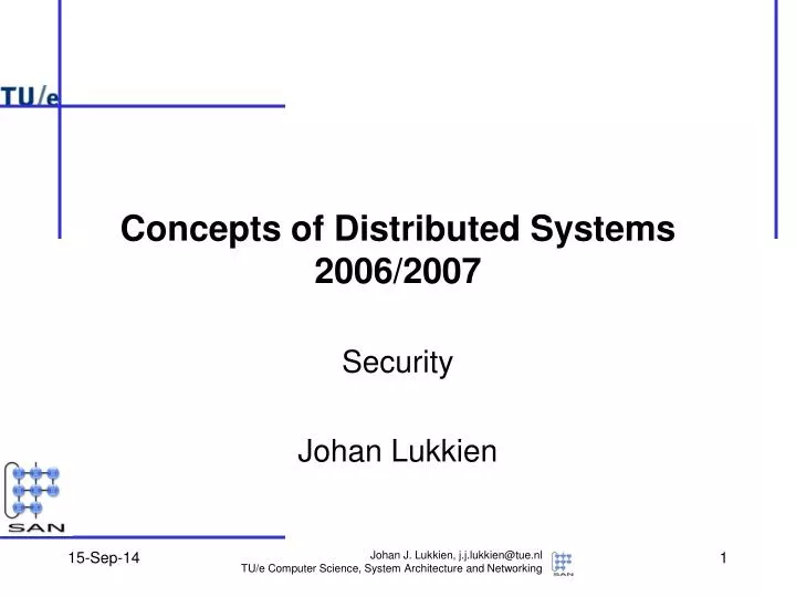 concepts of distributed systems 2006 2007