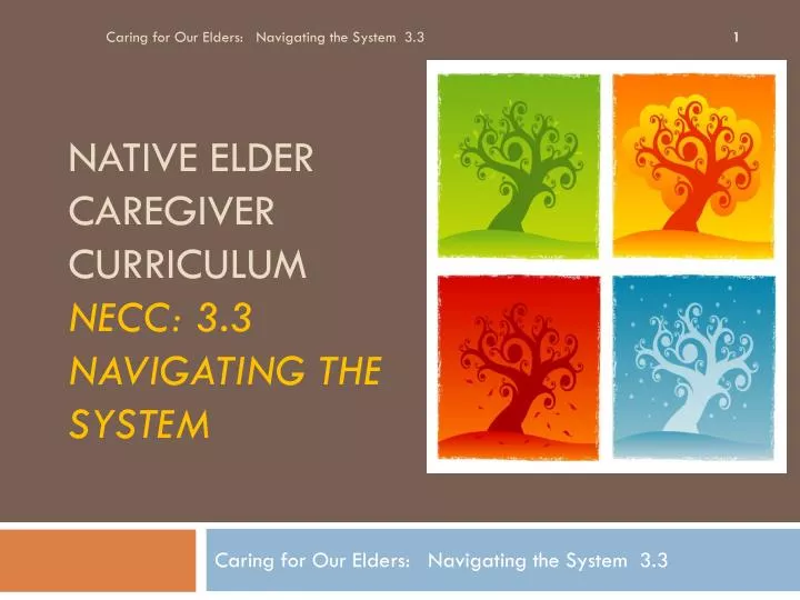 native elder caregiver curriculum necc 3 3 navigating the system