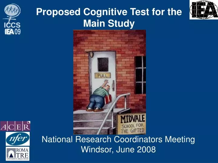 proposed cognitive test for the main study