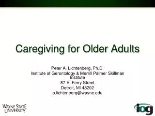 Caregiving for Older Adults