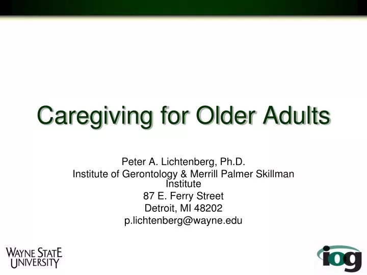 caregiving for older adults