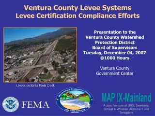 Ventura County Levee Systems Levee Certification Compliance Efforts