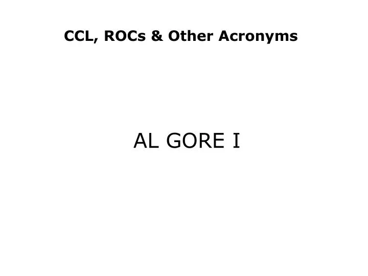 ccl rocs other acronyms