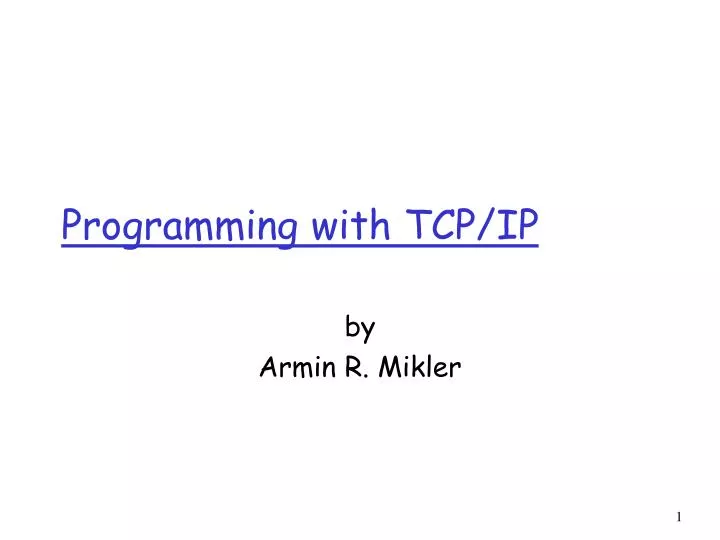 programming with tcp ip