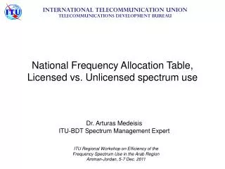 National Frequency Allocation Table, Licensed vs. Unlicensed spectrum use