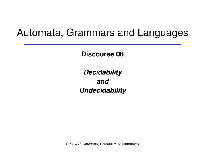 PPT - Automata, Grammars And Languages PowerPoint Presentation, Free ...