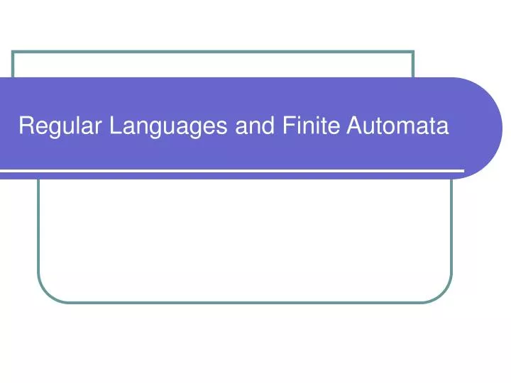 regular languages and finite automata