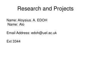 Research and Projects