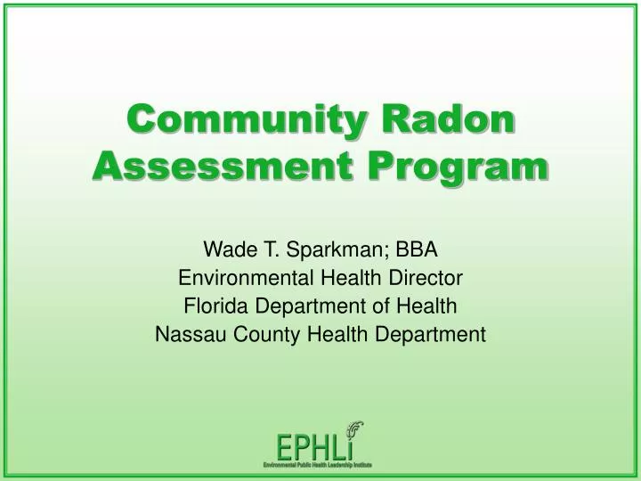 community radon assessment program