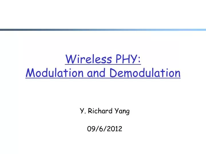 wireless phy modulation and demodulation