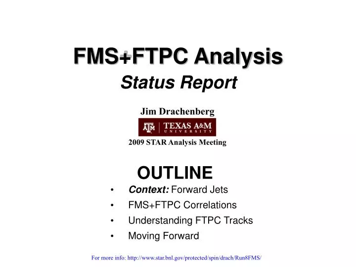 fms ftpc analysis status report