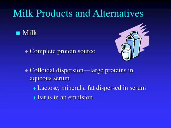 milk products and alternatives