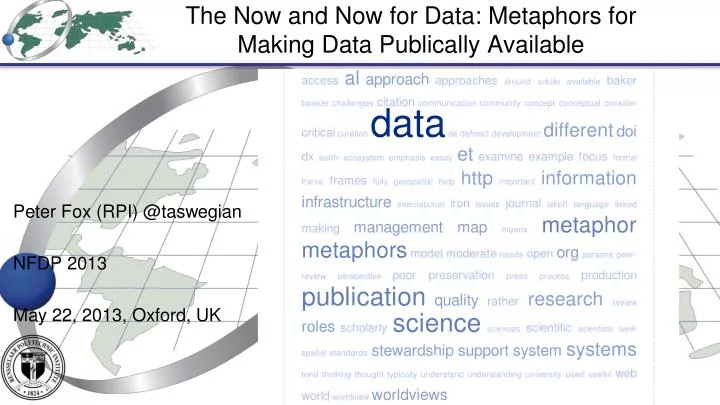the now and now for data metaphors for making data publically available