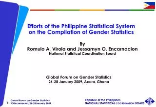 Efforts of the Philippine Statistical System on the Compilation of Gender Statistics