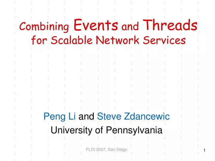combining events and threads for scalable network services